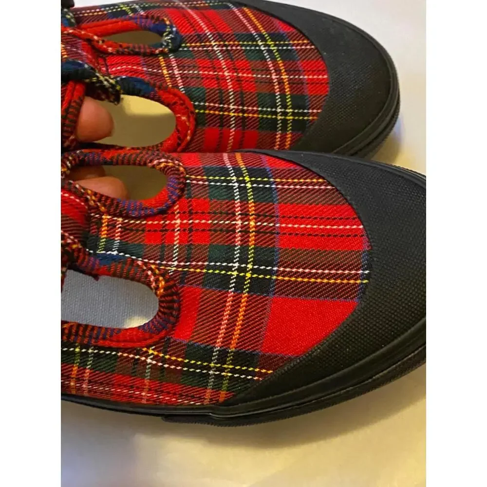Womens size 7.0 VANS style 93 Mary Janes Red Plaid Mens 5.5 Boho Mod School NWOB - Picture 9 of 9